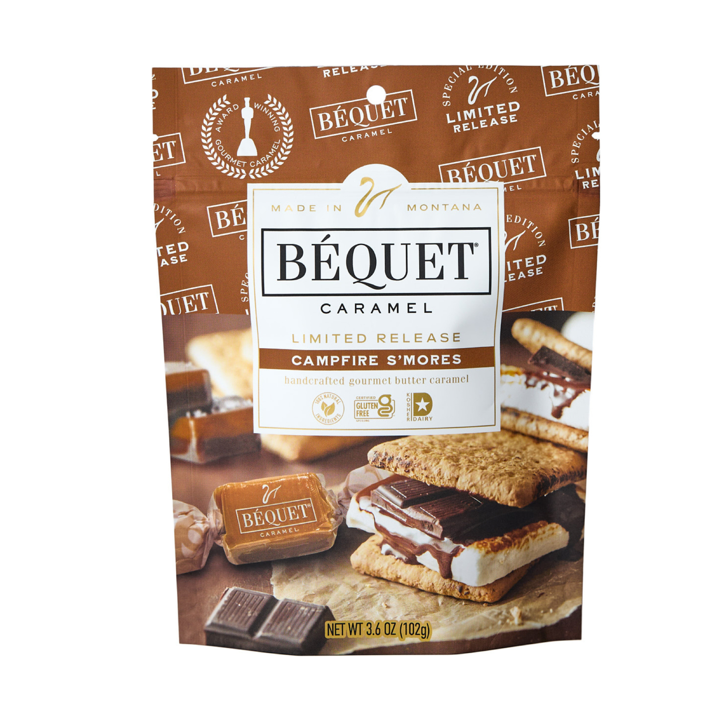 Campfire S'more Caramel 3.6 oz Resealable Pouch - Case (12)